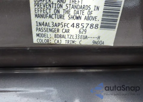 2015 Nissan Altima 2.5 Sl z USA, uszkodzony, nr VIN 1N4AL3AP5FC485788